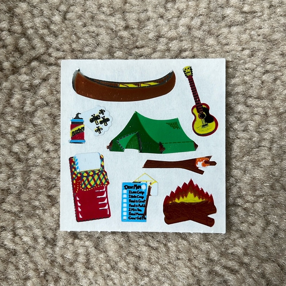 Vintage Sandylion Sticker Designs Camping Stickers in Mother of Pearl Finish